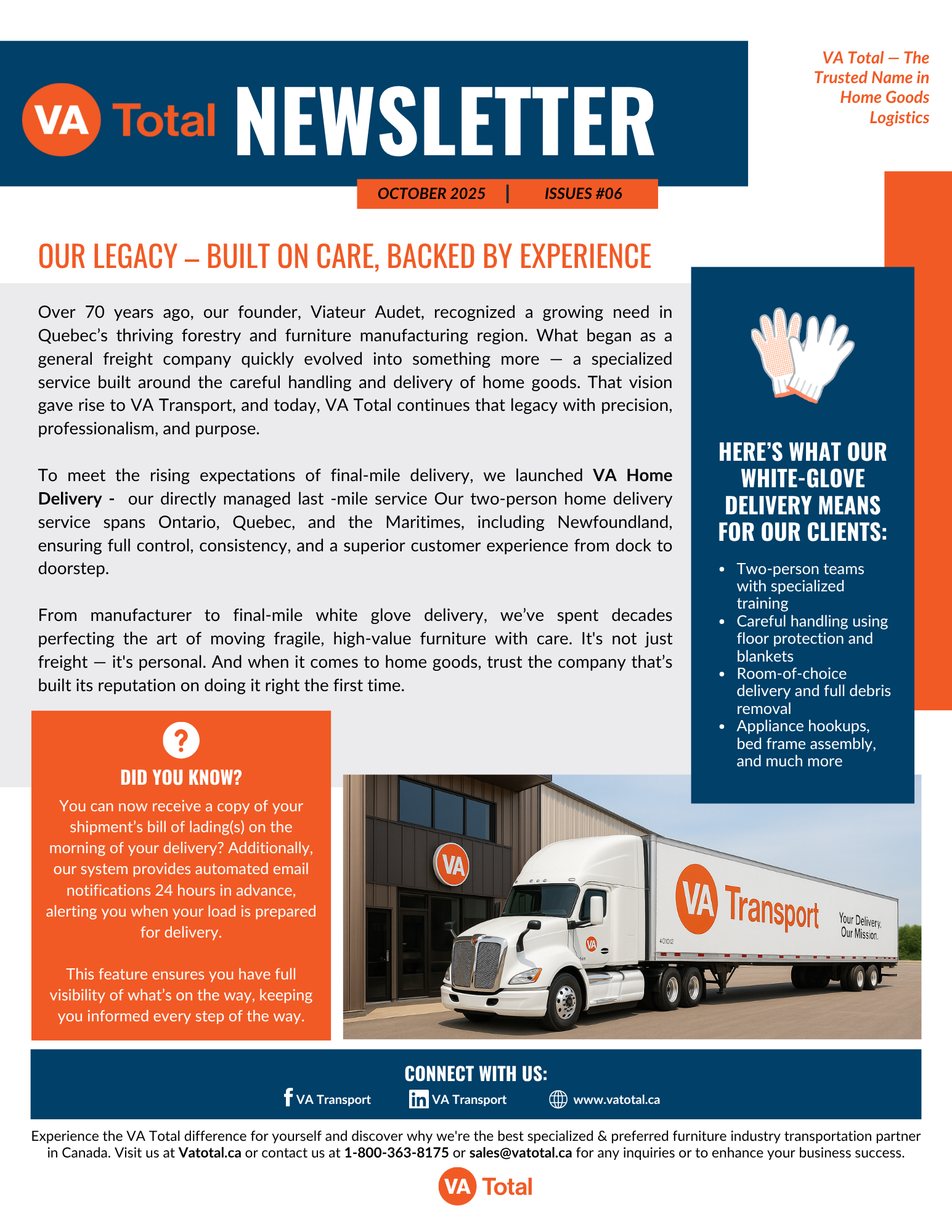 VA Total — The Trusted Name in Home Goods Logistics